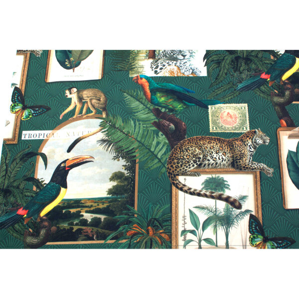 SANDNER Dschungel Tischset mit wilden Tieren
