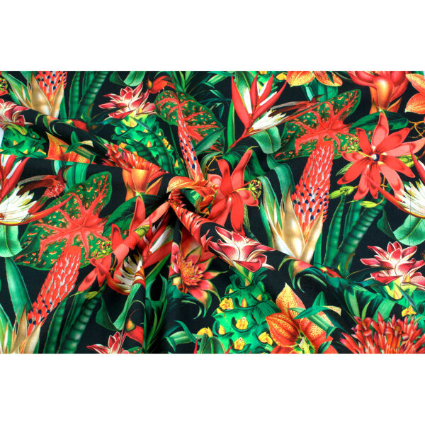 SANDNER Exotic Kissen mit tropischen Blumen