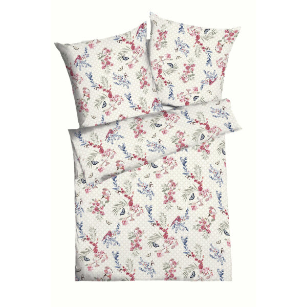 KAEPPEL Spring Birds Jersey-Bettwäsche aus BIO-Baumwolle mit Blumen-Print