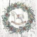 IHR White Xmas Wreath Lunch-Servietten mit Weihnachtskranz