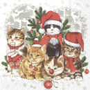 IHR Cat-Mas Lunch-Servietten mit Weihnachts-Katzen