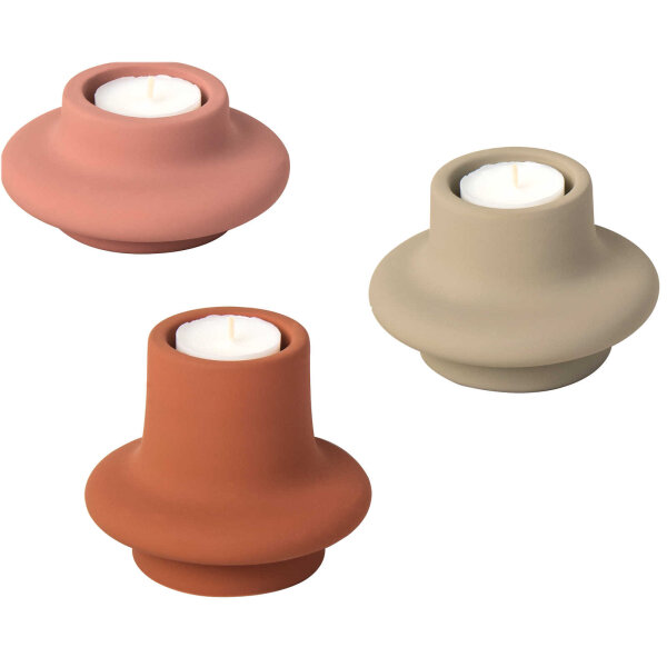 IHR Keramik Teelichthalter in drei Farben