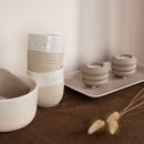 IHR Keramik Teelichthalter mit Softtouch linen
