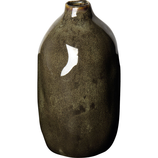 IHR Keramik Vase mit ausgefallener Form Ø 7 x 14,5 cm braun