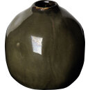 IHR Keramik Vase mit außergewöhnlicher Form Ø 8,50 x 9 cm dunkelgrün