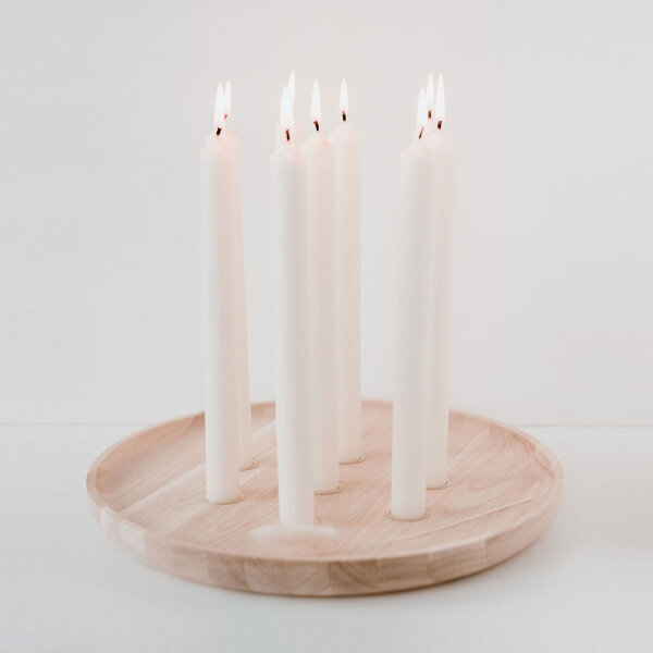 EULENSCHNITT großes Kerzenbrett aus Holz