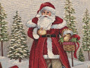 SANDNER Santa Gobelin-Kissenhülle mit Weihnachtsmann