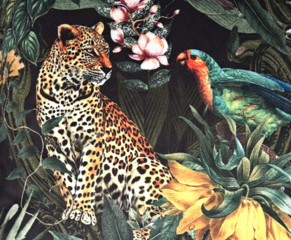 SANDNER Leopard Samt-Kissenhülle in kräftigen Farben