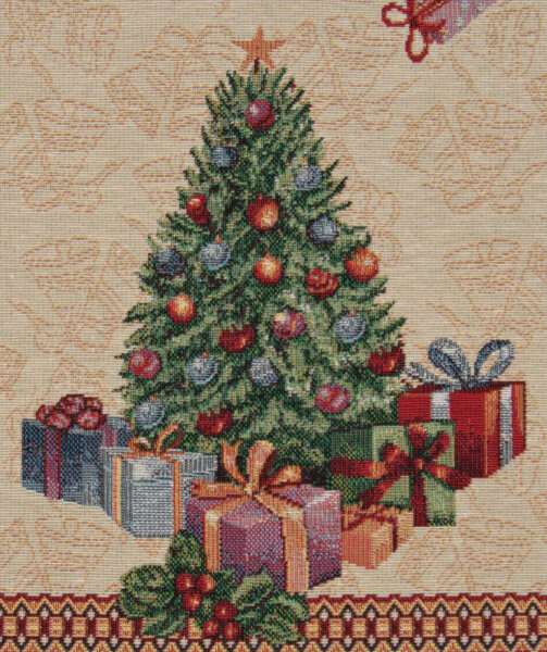 SANDNER Geschenke Gobelin-Tischläufer mit großem geschmücktem Weihnachtsbaum