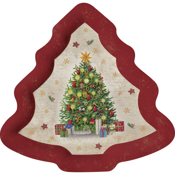 IHR Festive Tree Metall-Teller mit geschmücktem Weihnachtsbaum