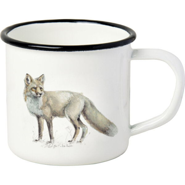 IHR Woodland Fox Emaille Becher mit stattlichem Fuchs