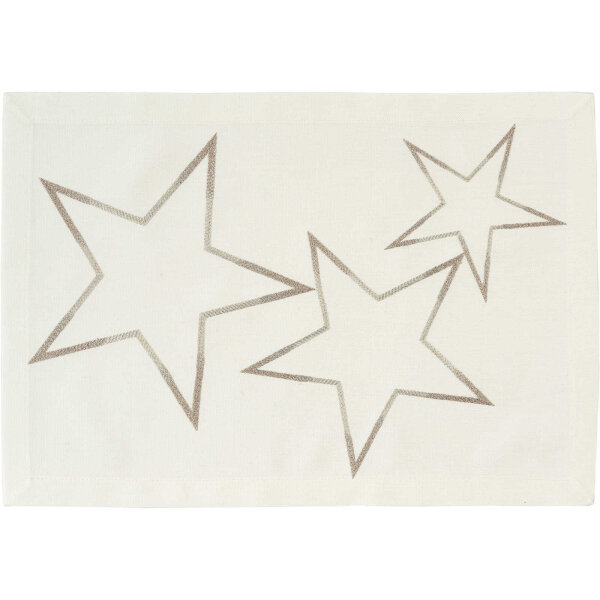 SANDER Starlet Loft Tischset 35x50 cm ecru mit Sternen bestickt