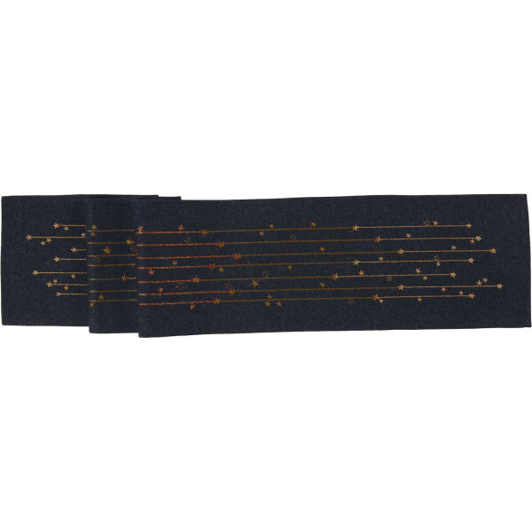 SANDER Star Rain Woll-Tischband 22x134 cm schwarz