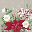 IHR Christmas Florals Cocktail-Servietten mit Winterblumen
