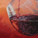 SANDNER  Gobelin-Kissenhülle mit Rotweinglas und Flasche