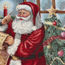 SANDNER Wunschzettel Gobelin-Kissenhülle mit Weihnachtsmann