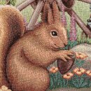 SANDNER Gobelin-Kissenhülle mit Igel und Eichhörnchen