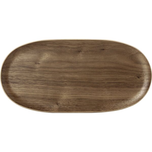 IHR WOODEN PLATE Holzteller 15 x 31 cm oval braun