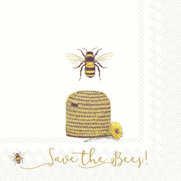 IHR SAVE THE BEES! Lunch-Servietten 33 x 33 cm weiß