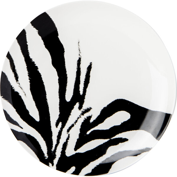 BUNCH OF EXOTIC Porzellanteller D 25,5 x H 2 cm schwarz-weiß